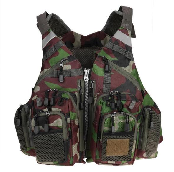 "Outdoor Sport Fishing Life Vest Men's Breathable - Camouflage Front View"