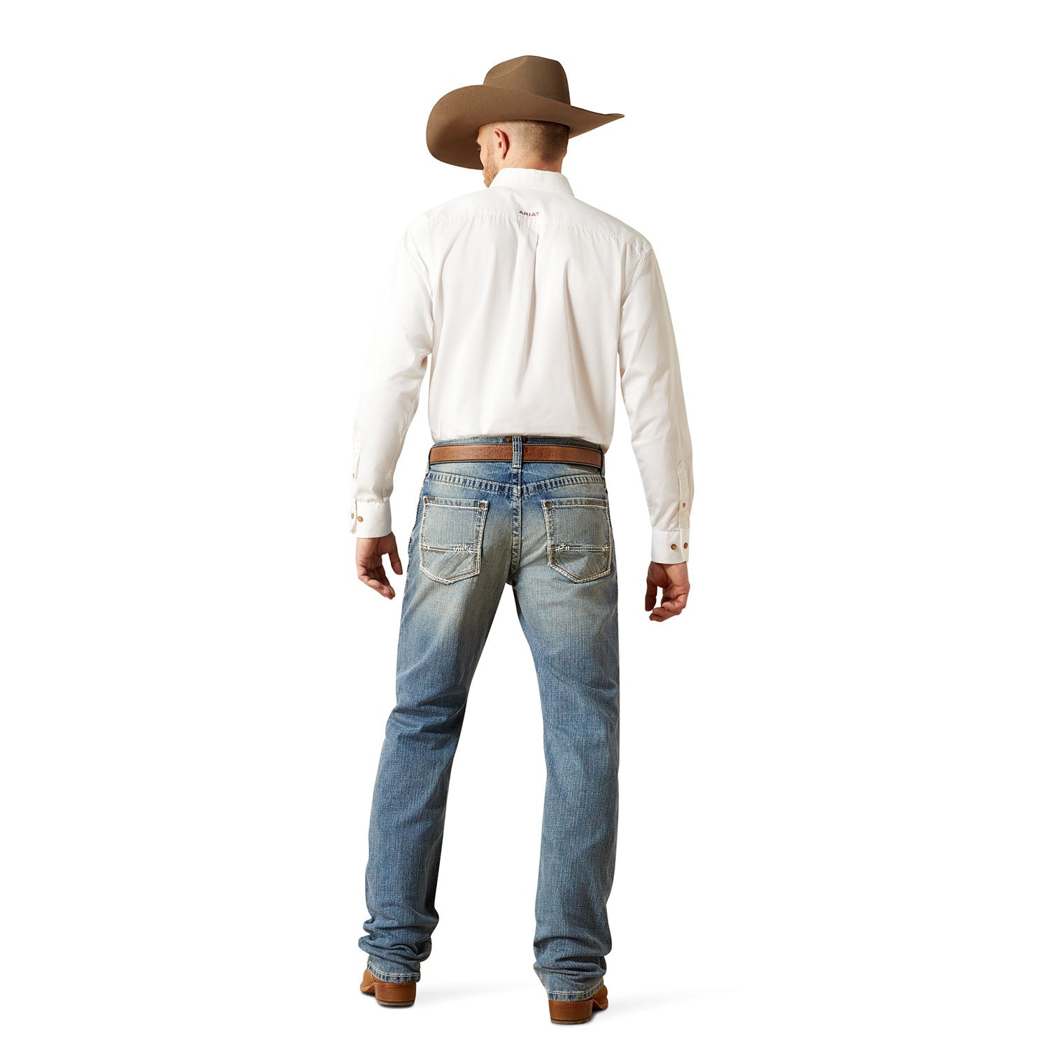 "Ariat Men's M2 Relaxed Stirling Stretch Boot Cut Jean - Rear View"