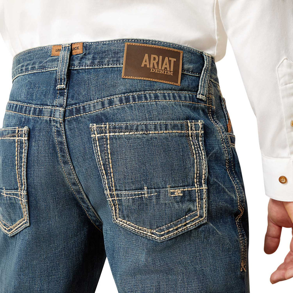 "Ariat Men's M4 Boundary Boot Cut Jean - Rear Stitching Detail"
