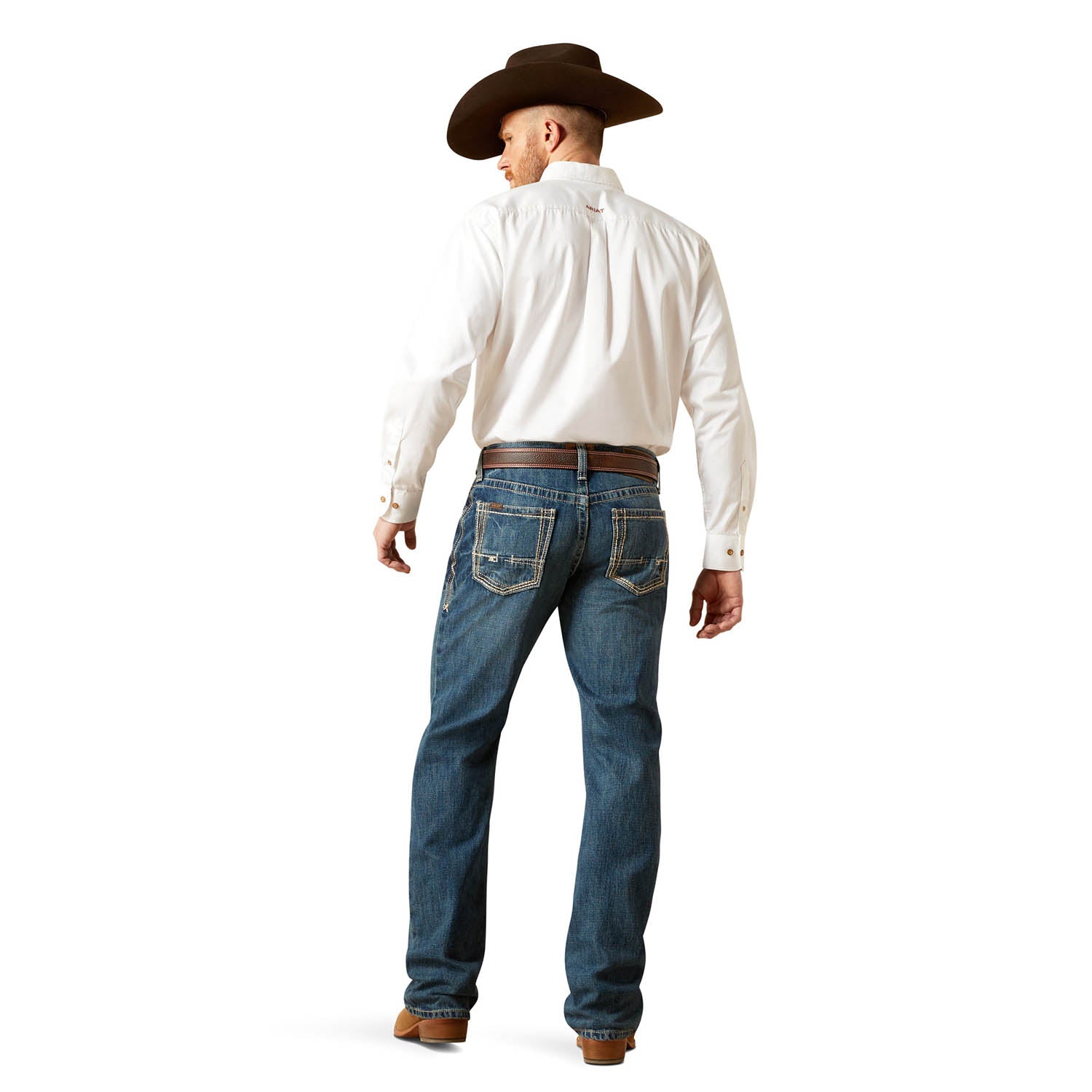 "Ariat Men's M4 Boundary Boot Cut Jean - Rear View"