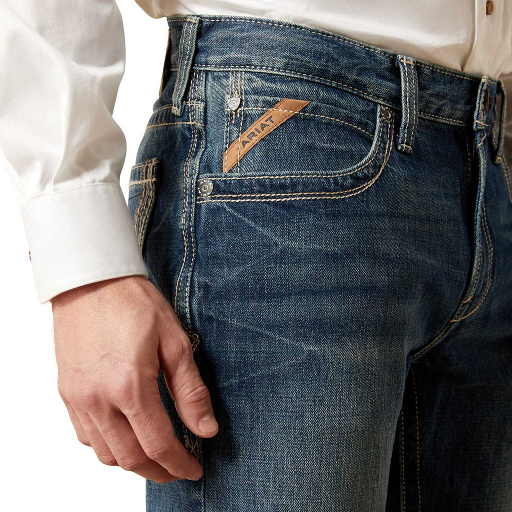 "Ariat Men's M4 Boundary Boot Cut Jean - Side Stitching Detail"
