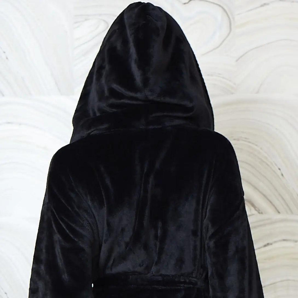 Women’s Plush Hooded Robe - Spa-Worthy Comfort at Home RobesLotus Linen- Bourbon Thrifters