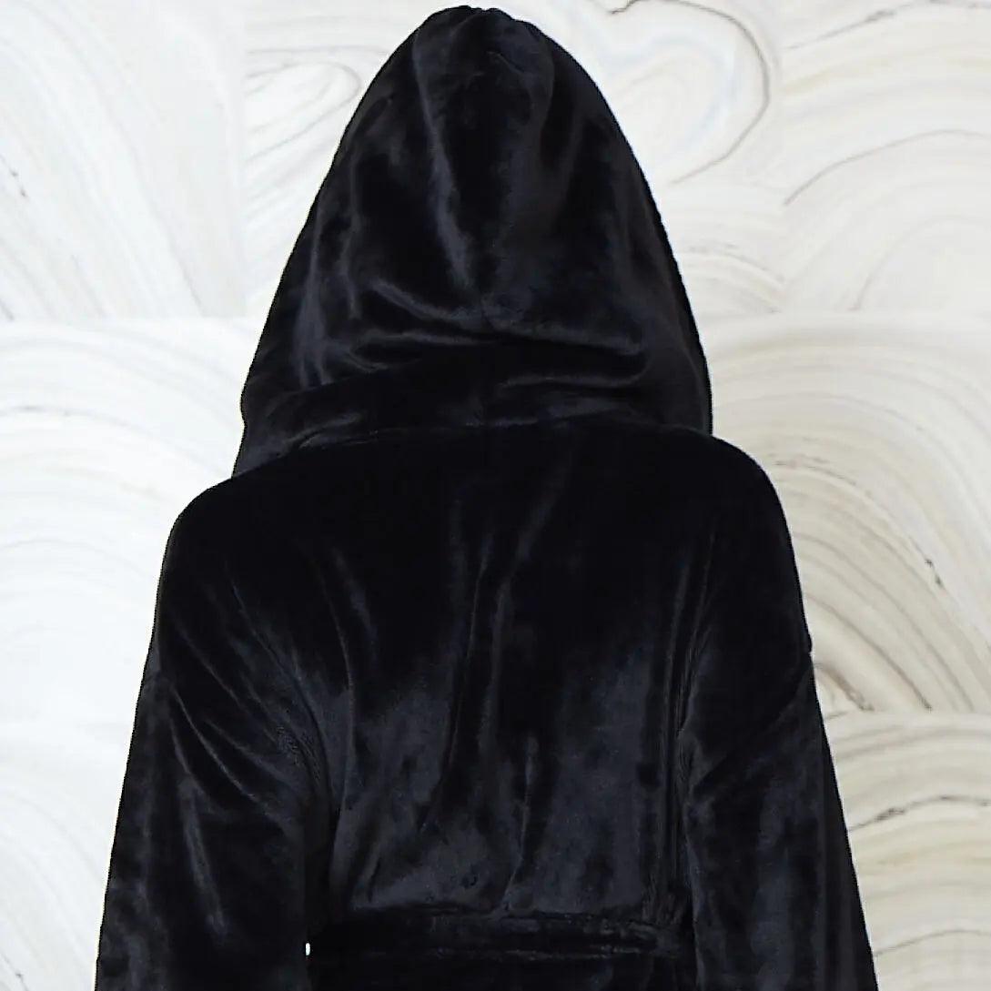 Women’s Plush Hooded Robe - Spa-Worthy Comfort at Home RobesLotus Linen- Bourbon Thrifters