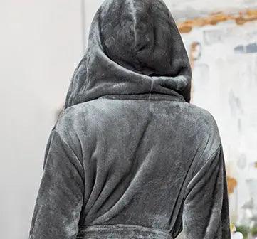 Women’s Plush Hooded Robe - Spa-Worthy Comfort at Home RobesLotus Linen- Bourbon Thrifters