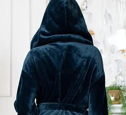 Women’s Plush Hooded Robe - Spa-Worthy Comfort at Home RobesLotus Linen- Bourbon Thrifters