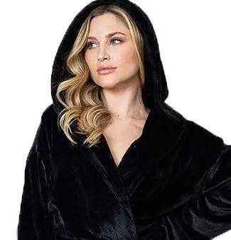 Women’s Plush Hooded Robe - Spa-Worthy Comfort at Home RobesLotus Linen- Bourbon Thrifters