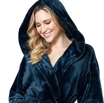 Women’s Plush Hooded Robe - Spa-Worthy Comfort at Home RobesLotus Linen- Bourbon Thrifters