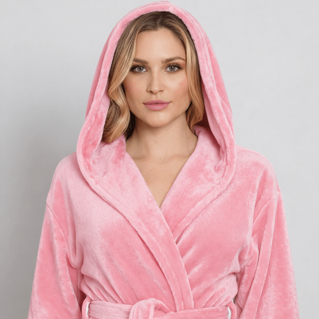 Women’s Plush Hooded Robe - Spa-Worthy Comfort at Home RobesLotus Linen- Bourbon Thrifters